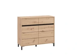 Home affaire Kommode »Marron für Wohnzimmer, Flur, Schlafzimmer« Breite 106 cm, mit 2 Schubladen, hinter Türen 4 Fächer