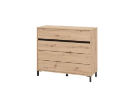 Home affaire Kommode »Marron für Wohnzimmer, Flur, Schlafzimmer« Breite 106 cm, mit 2 Schubladen, hinter Türen 4 Fächer