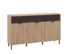 Home affaire Kommode »Mayenne Sideboard, Schubladenschrank, Kommode, Anrichte, Breite 157cm« Wohnzimmermöbel, Schlafzimmermöbel, mit Drehtüren und drei Schubladen