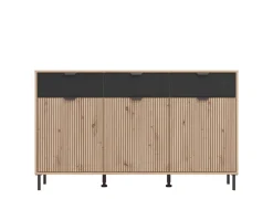 Home affaire Kommode »Mayenne Sideboard, Schubladenschrank, Kommode, Anrichte, Breite 157cm« Wohnzimmermöbel, Schlafzimmermöbel, mit Drehtüren und drei Schubladen