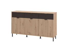 Home affaire Kommode »Mayenne Sideboard, Schubladenschrank, Kommode, Anrichte, Breite 157cm« Wohnzimmermöbel, Schlafzimmermöbel, mit Drehtüren und drei Schubladen