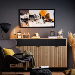 Home affaire Kommode »Mayenne Sideboard, Schubladenschrank, Kommode, Anrichte, Breite 157cm« Wohnzimmermöbel, Schlafzimmermöbel, mit Drehtüren und drei Schubladen