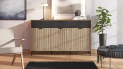 Home affaire Kommode »Mayenne Sideboard, Schubladenschrank, Kommode, Anrichte, Breite 157cm« Wohnzimmermöbel, Schlafzimmermöbel, mit Drehtüren und drei Schubladen