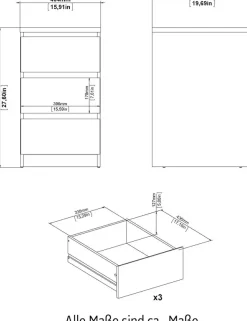 Home affaire Kommode »Naia« Elegante und modernes Sideboard mit 3 geräumigenSchubladen
