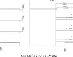 Home affaire Kommode »Naia« Elegante und modernes Sideboard mit 3 geräumigenSchubladen