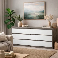 Home affaire Kommode »Naia,6 Schubladen im skandinavischen Design, Breite 158 cm« Viel Stauraum mit griffloser Front, in mehreren Farben