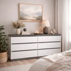 Home affaire Kommode »Naia,6 Schubladen im skandinavischen Design, Breite 158 cm« Viel Stauraum mit griffloser Front, in mehreren Farben