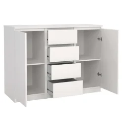 Home affaire Kommode »Naia, Sideboard, 4 Schubladen, 2 Türen, Aufbewahrung, grifflose Front« Mit Einlegeböden, modern, skandinavisches Design, in mehrere Farben