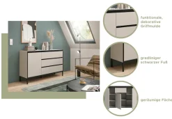 Home affaire Kommode »NORT, Höhe: 92 cm, mit Metall Stabfuß, 2 Türen, 2 Einlegeböden« Anrichte, Sideboard, Schrank, Board, Highboard