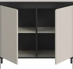 Home affaire Kommode »NORT, Höhe: 92 cm, mit Metall Stabfuß, 2 Türen, 2 Einlegeböden« Anrichte, Sideboard, Schrank, Board, Highboard