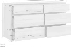 Home affaire Kommode »Nova, Aufbewahrung, Schubladenschrank, Stauraum« 8 Schubladen, Stauraum, grifflos, Breite 154 cm, Höhe 84 cm
