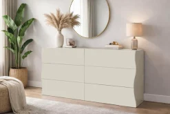 Home affaire Kommode »Onda« Onda, 154 cm breit, Kaschmir, mit 6 Schubladen, Made in Italy