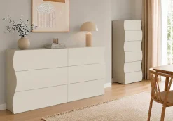 Home affaire Kommode »Onda« Onda, 154 cm breit, Kaschmir, mit 6 Schubladen, Made in Italy