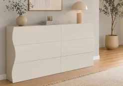 Home affaire Kommode »Onda« Onda, 154 cm breit, Kaschmir, mit 6 Schubladen, Made in Italy