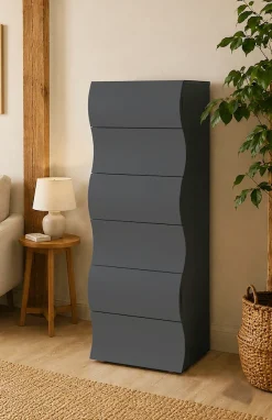 Home affaire Kommode »Onda« Onda, 50 cm breit, Anthrazit matt, 6 Schubladen, Made in Italy