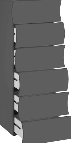 Home affaire Kommode »Onda« Onda, 50 cm breit, Anthrazit matt, 6 Schubladen, Made in Italy