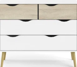 Home affaire Kommode »Oslo, Aufbewahrung, Schubladenschrank, Stauraum« Sideboard mit 4 Schubladen, Vollholzbeine, Breite 99 cm, Höhe 82 cm