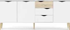 Home affaire Kommode »Oslo, Sideboard, Aufbewahrung, Schubladenschrank, Stauraum« Breite 196 cm, Höhe 82 cm, 3 Türen und 3 Schubladen,