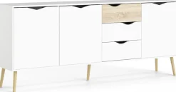 Home affaire Kommode »Oslo, Sideboard, Aufbewahrung, Schubladenschrank, Stauraum« Breite 196 cm, Höhe 82 cm, 3 Türen und 3 Schubladen,