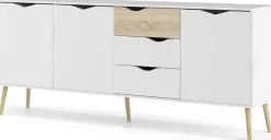 Home affaire Kommode »Oslo, Sideboard, Aufbewahrung, Schubladenschrank, Stauraum« Breite 196 cm, Höhe 82 cm, 3 Türen und 3 Schubladen,