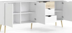 Home affaire Kommode »Oslo, Sideboard, Aufbewahrung, Schubladenschrank, Stauraum« Breite 196 cm, Höhe 82 cm, 3 Türen und 3 Schubladen,