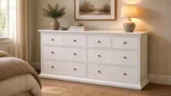 Home affaire Kommode »Paris, Aufbewahrung, Schubladenschrank, Stauraum, mit 8 Schubladen« Landhausstil, Elegant, geräumig, Breite 184 cm, Höhe 87 cm