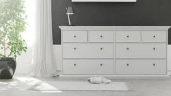 Home affaire Kommode »Paris, Aufbewahrung, Schubladenschrank, Stauraum, mit 8 Schubladen« Landhausstil, Elegant, geräumig, Breite 184 cm, Höhe 87 cm