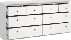 Home affaire Kommode »Paris, Aufbewahrung, Schubladenschrank, Stauraum, mit 8 Schubladen« Landhausstil, Elegant, geräumig, Breite 184 cm, Höhe 87 cm