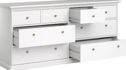 Home affaire Kommode »Paris, Aufbewahrung, Schubladenschrank, Stauraum, mit 8 Schubladen« Landhausstil, Elegant, geräumig, Breite 184 cm, Höhe 87 cm