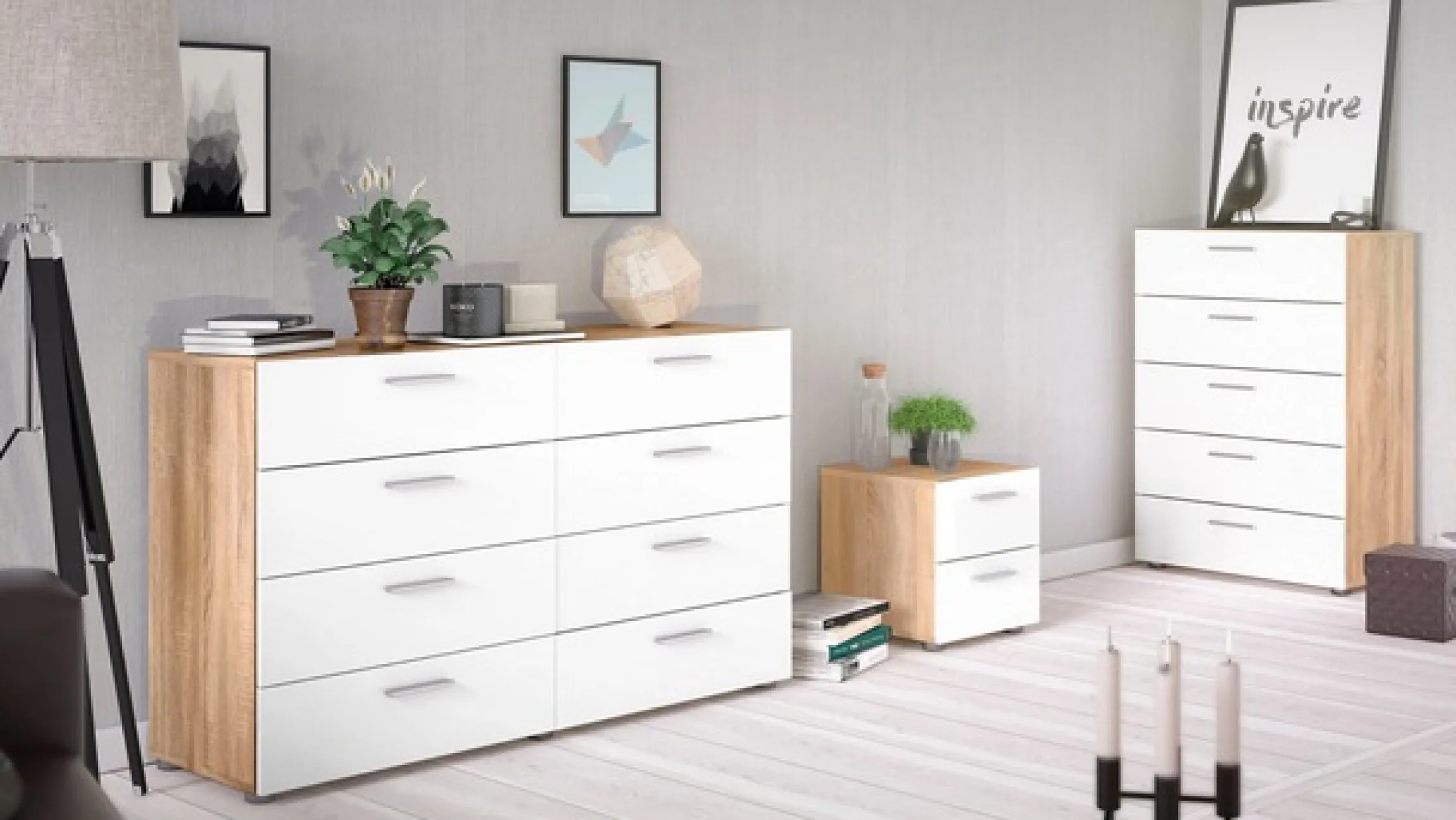 Home affaire Kommode »Pepe, Aufbewahrung, Schubladenschrank, Stauraum« Sideboard mit 8 Schubläden, Breite 140 cm, Höhe 82 cm