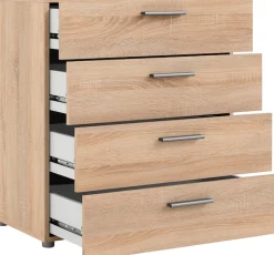 Home affaire Kommode »Pepe, Aufbewahrung, Schubladenschrank, Stauraum« Sideboard mit 4 Schubläden, Breite 80 cm, Höhe 68 cm