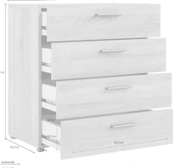 Home affaire Kommode »Pepe, Aufbewahrung, Schubladenschrank, Stauraum« Sideboard mit 4 Schubläden, Breite 80 cm, Höhe 68 cm