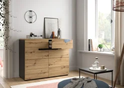 Home affaire Kommode »REHAT, TOPSELLER!, Breite 100cm,2 Türen, 2 Schubkästen, 4 Fächer« in verschiedenen Farben erhältlich,Schuhschrank, Schuhkommode, Garderobenschrank, Anrichte