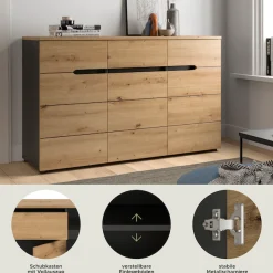 Home affaire Kommode »REHAT, TOPSELLER!« in verschiedenen Ausführungen erhältlich,Sideboard, Anrichte, Schrank, Board, Highboard