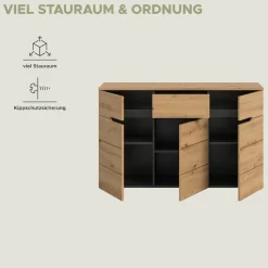 Home affaire Kommode »REHAT, TOPSELLER!« in verschiedenen Ausführungen erhältlich,Sideboard, Anrichte, Schrank, Board, Highboard