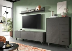 Home affaire Kommode »RHOMBUS,hochwertige MDF-Front mit Karo-Optik« 1 Stk. tlg. Kommode, Anrichte, Wohnzimmer, Esszimmer