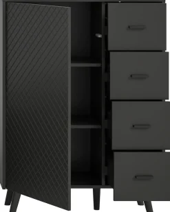 Home affaire Kommode »RHOMBUS,hochwertige MDF-Front mit Karo-Optik« 1 Stk. tlg. Kommode, Anrichte, Wohnzimmer, Esszimmer