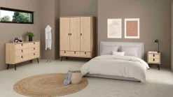 Home affaire Kommode »Ry Aufbewahrung, Schubladenschrank, Stauraum,« Sideboard mit 6 Schubladen, Breite 150 cm, Höhe 95 cm, Massivholzbeine