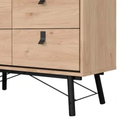 Home affaire Kommode »Ry Aufbewahrung, Schubladenschrank, Stauraum« Sideboard mit 6 Schubladen, Breite 102 cm, Höhe 95 cm, Massivholzbeine
