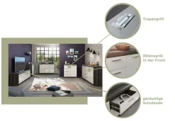 Home affaire Kommode »SIENA, Breite 120 cm, 3 Türen, 1 Schubkasten, 5 Einlegeböden, 8 Fächer« hochwertige Rillenfräsung in MDF Front,Schuhkommode, Schuhschrank, Anrichte, Sideboard