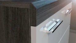 Home affaire Kommode »SIENA, Breite 80 cm, 1 Tür , 2 Einlegeböden, 3 Fächer, 4 Schubkästen« hochwertige Rillenfräsung in MDF Front,Schuhkommode, Schuhschrank, Anrichte, Sideboard