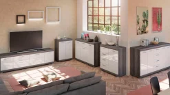 Home affaire Kommode »SIENA, Breite 80 cm, 1 Tür , 2 Einlegeböden, 3 Fächer, 4 Schubkästen« hochwertige Rillenfräsung in MDF Front,Schuhkommode, Schuhschrank, Anrichte, Sideboard