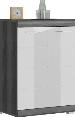 Home affaire Kommode »SIENA, Breite 60 cm, 2 Türen, 2 Einlegeböden, 3 Fächer« hochwertige Rillenfräsung in MDF Front,Schuhkommode, Schuhschrank, Anrichte, Sideboard