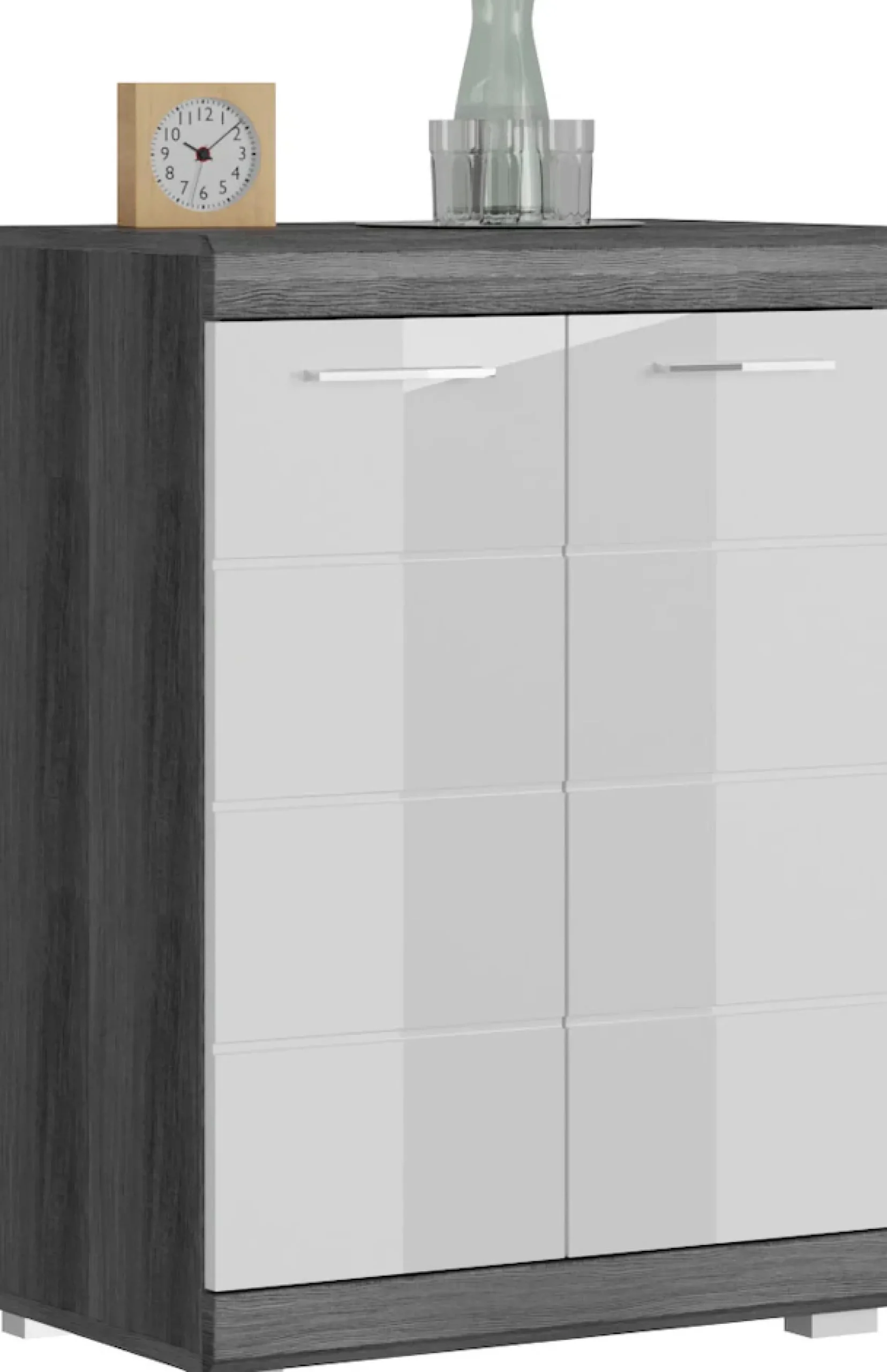 Home affaire Kommode »SIENA, Breite 60 cm, 2 Türen, 2 Einlegeböden, 3 Fächer« hochwertige Rillenfräsung in MDF Front,Schuhkommode, Schuhschrank, Anrichte, Sideboard
