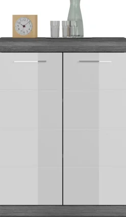 Home affaire Kommode »SIENA, Breite 60 cm, 2 Türen, 2 Einlegeböden, 3 Fächer« hochwertige Rillenfräsung in MDF Front,Schuhkommode, Schuhschrank, Anrichte, Sideboard