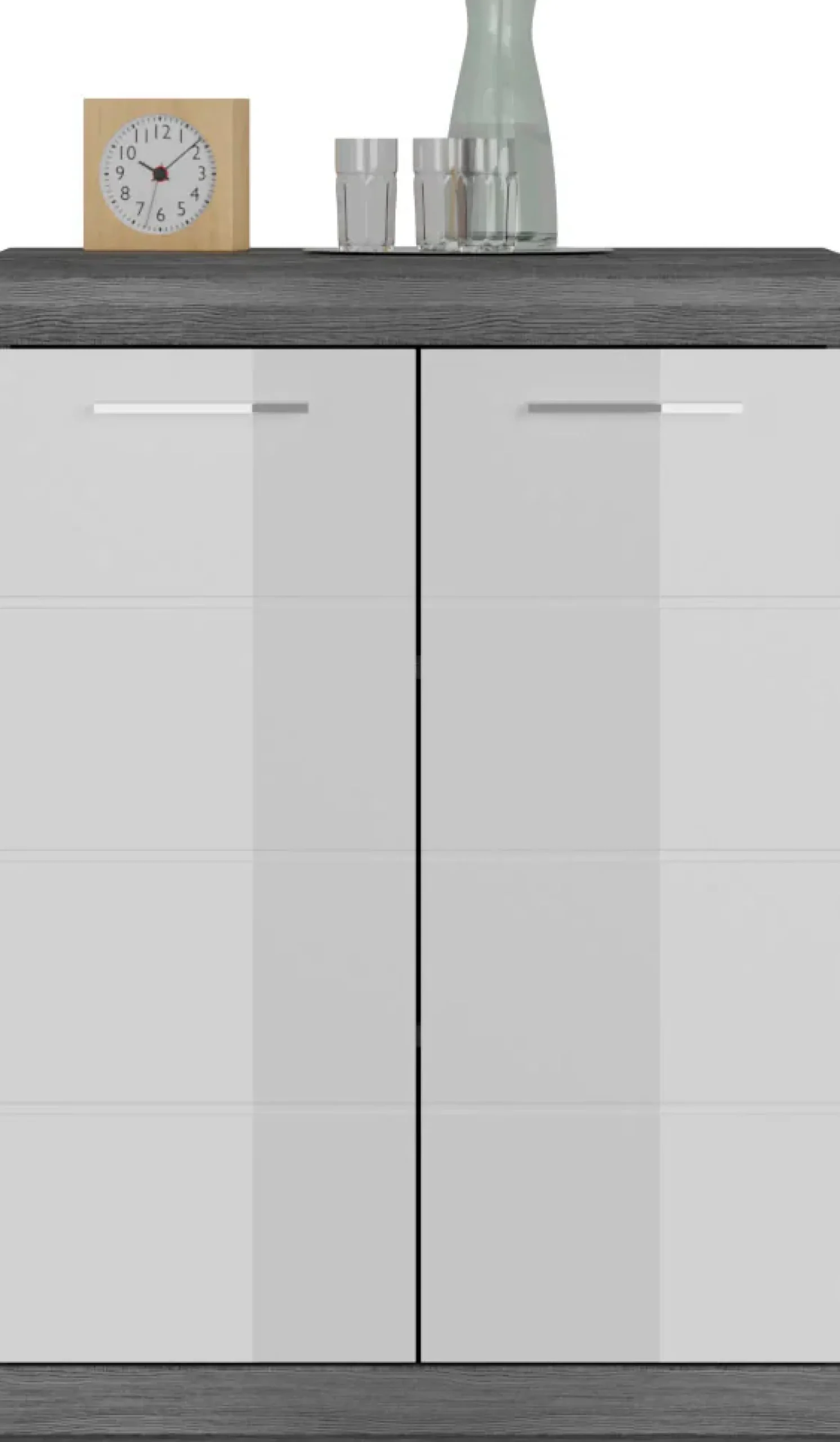 Home affaire Kommode »SIENA, Breite 60 cm, 2 Türen, 2 Einlegeböden, 3 Fächer« hochwertige Rillenfräsung in MDF Front,Schuhkommode, Schuhschrank, Anrichte, Sideboard