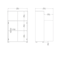 Home affaire Kommode »Sign Sideboard mit Ablageregal für Akten, Bücher« mit 2 Türen, dahinter 2 Einlegeböden, Höhe 123 cm, Breite 80 cm