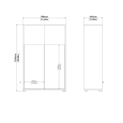 Home affaire Kommode »Sign Sideboard mit Ablageregal für Akten, Bücher« mit 2 Türen, dahinter 2 Einlegeböden, Höhe 123 cm, Breite 80 cm