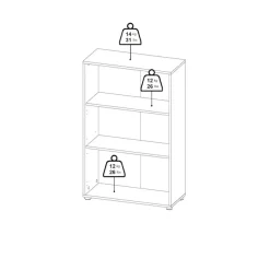 Home affaire Kommode »Sign Sideboard mit Ablageregal für Akten, Bücher« mit 2 Türen, dahinter 2 Einlegeböden, Höhe 123 cm, Breite 80 cm
