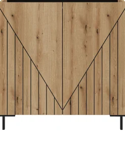 Home affaire Kommode »SNETT, Höhe: 91cm, mit Metall-Stabfüßen, 2 Türen, 2 Einlegeböden« Anrichte, Sideboard, Schrank, Board, Highboard